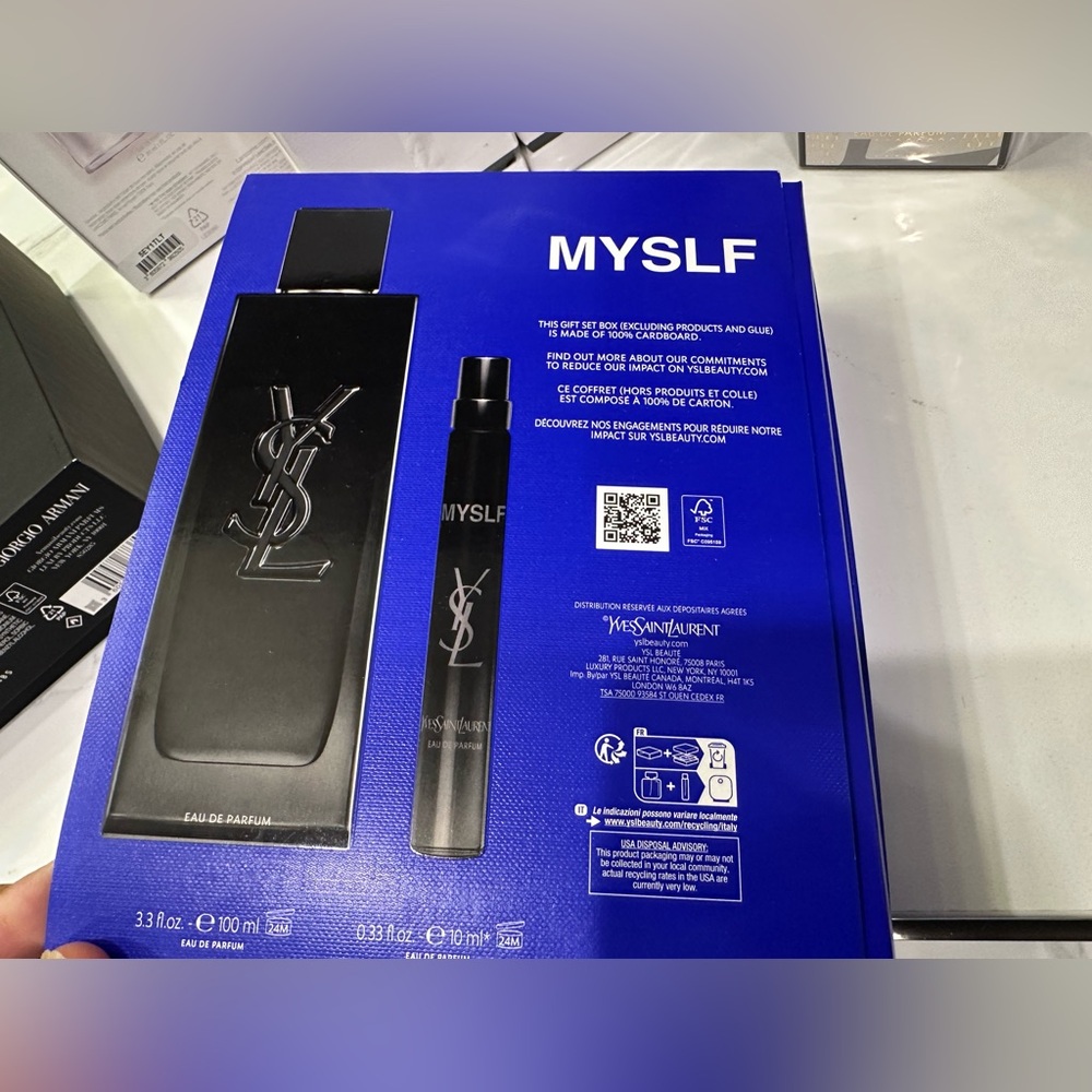 Yves Saint Laurent YSL Men' 2Pc MYSLF Woody Floral Parfume Set 3.3oz & 0.33 oz